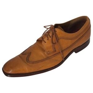 Grenson Tan Brown Leather Wingtip‎ Oxford Dress Shoes- Men's 12